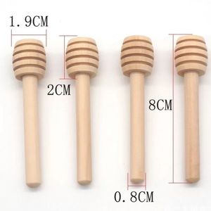 5Pcs/Lot 8cm Long Handle Wood Honey Stir